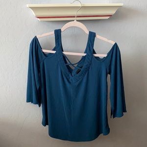 Teal Off the Shoulder Top